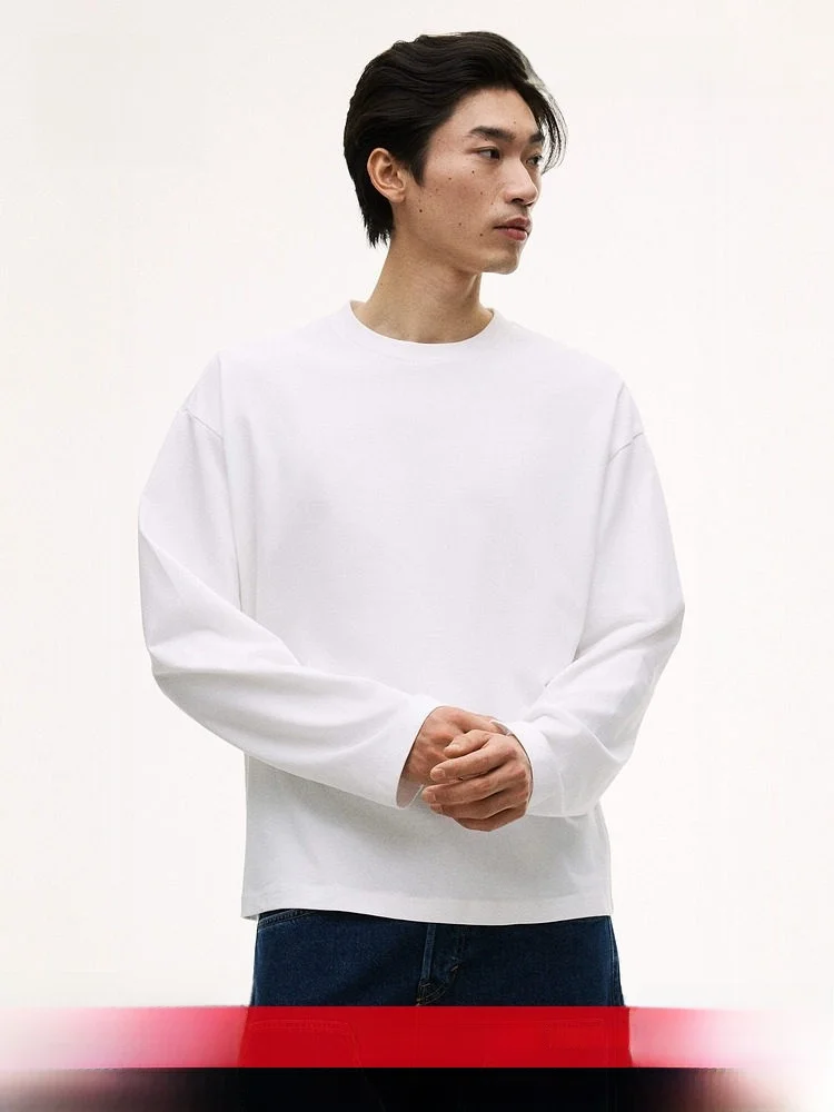 

H&M Men's Women's T-shirt Summer Oversized Base Layer Long Sleeve Sweat Cloth Warm Heavy-duty 1320297 Casual Style Cotton 100%