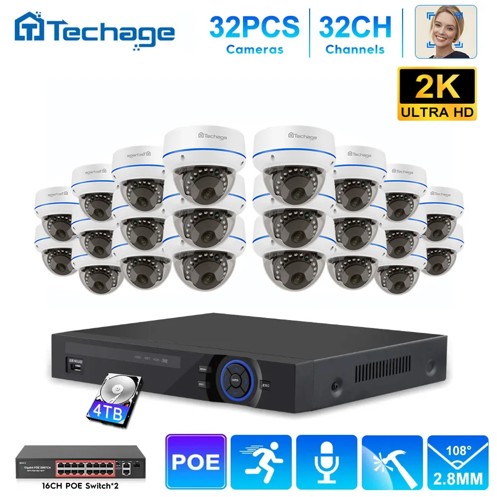 

MISECU 36CH 4MP 5MP POE Security Camera System Vandalproof IP Camera Audio Record Face Detection H.265 CCTV Video Surveillance