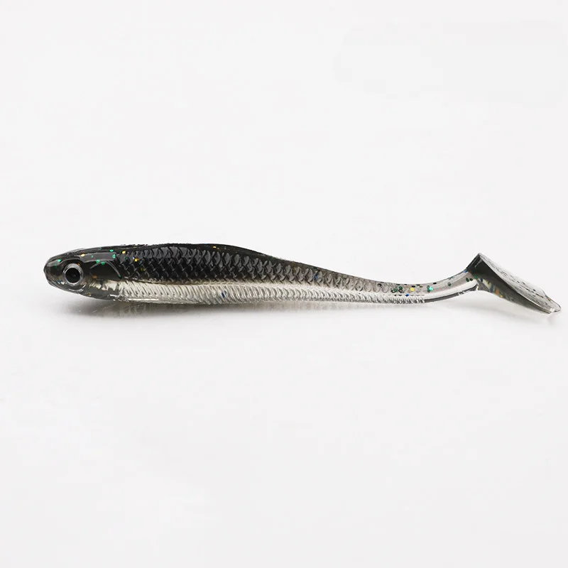 1 PCS 9 Cm 5.3g Silicone T Tail Worm Soft Fishing Lures Artificial Baits Bass Jigging Wobblers Swing Swimbait Tackle