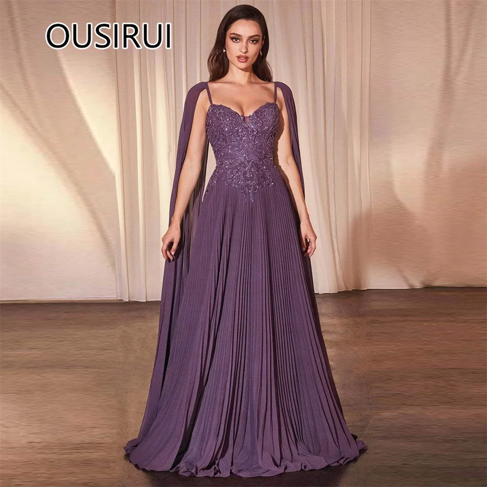 

Spaghetti Straps V-neck Chiffon Prom Party Dress with Lace Cape A-line Backless Bridal Prom Gown Train robe de mariée
