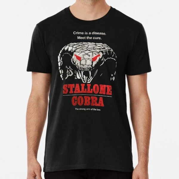 T-shirt Stallone Cobra Made in The AU/USA, abbigliamento da uomo, camicie per uomo