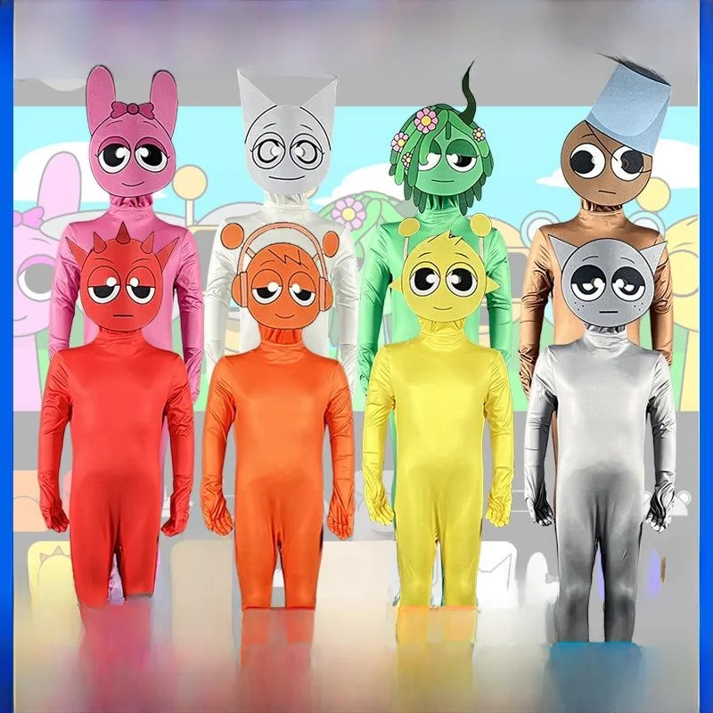 Halloween Rollenspel Pak Ritme Box Sprunki Kinder Stage Performance Pak Cosplay Jumpsuit Traditioneel Chinees Kostuum