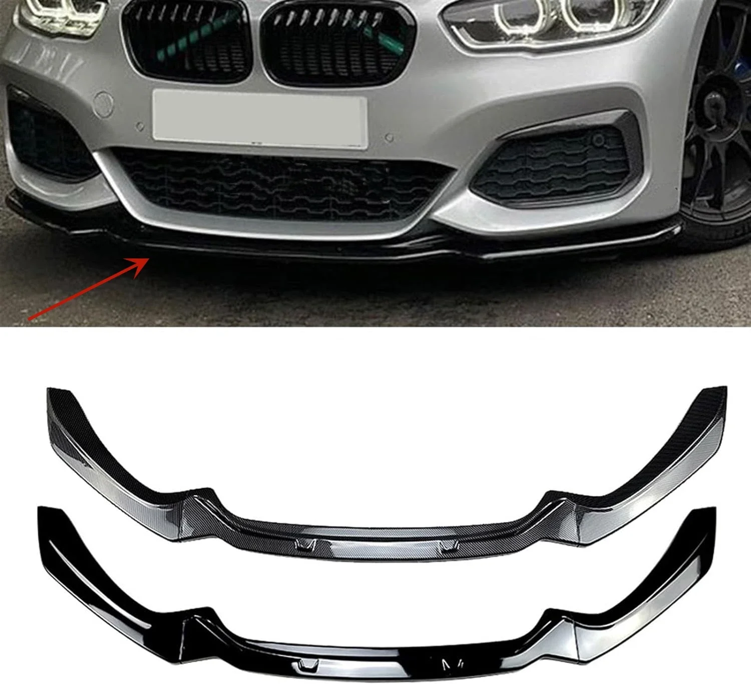 Para BMW Serie 1 F20 F21 2015~2019 118i 120i M135i M140i M Performance, Divisor de Parachoques Delantero, Difusor de Coche, Kit de Carrocería, Alerón