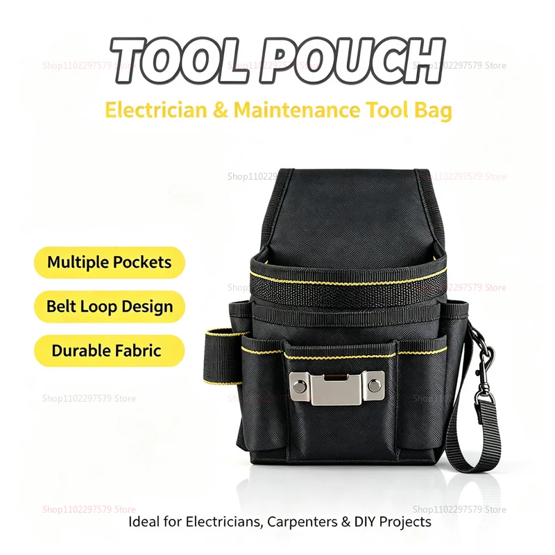 Professional Electrician Tool Bag Belt Waterproof Oxford Cloth Pouch with Multiple Pockets for Construction and DIY Work