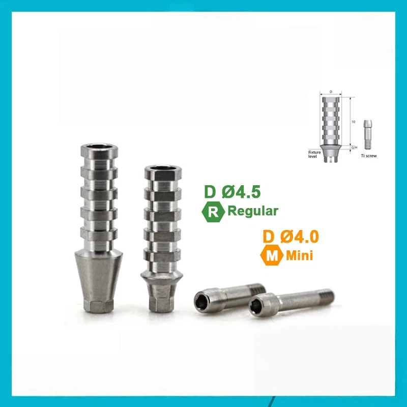 

10 шт. стоматологические протезические детали для OSSTEM: стоковые и временные аббатства, титановые основания, аналоги имплантатов и защитные колпачки.