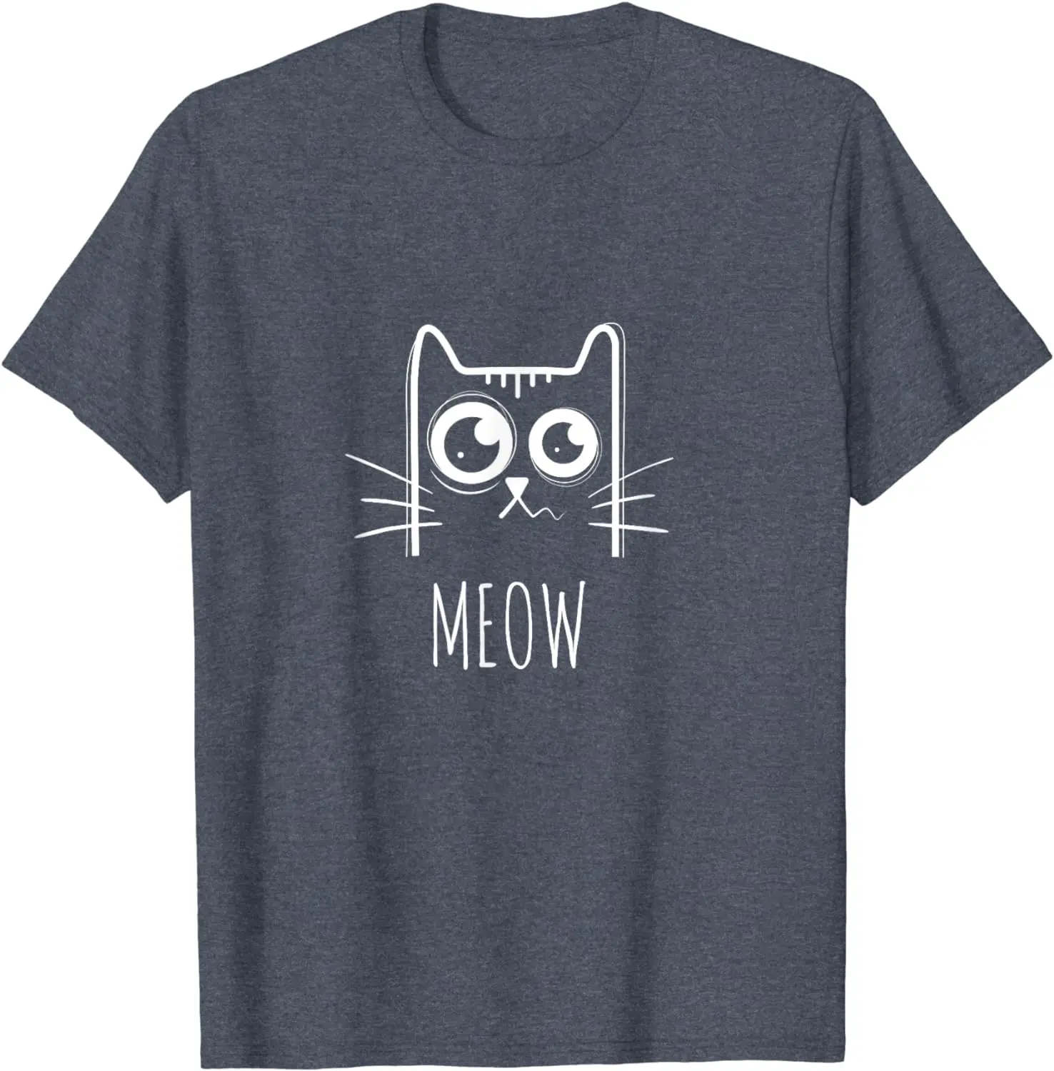 Meow Cat Shirt Meow Kitty Cute Cats Mom Fresh and Breathable Short Sleeves for Men and Women