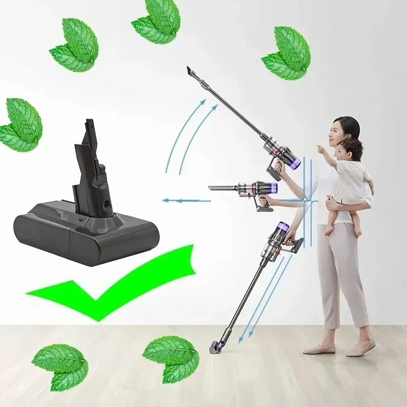 2024 para aspirador de pó dyson bateria v6 v7 v8 tipo a/b série sv07 sv09 sv10 sv12 dc62 aspirador de pó portátil bateria de reposição