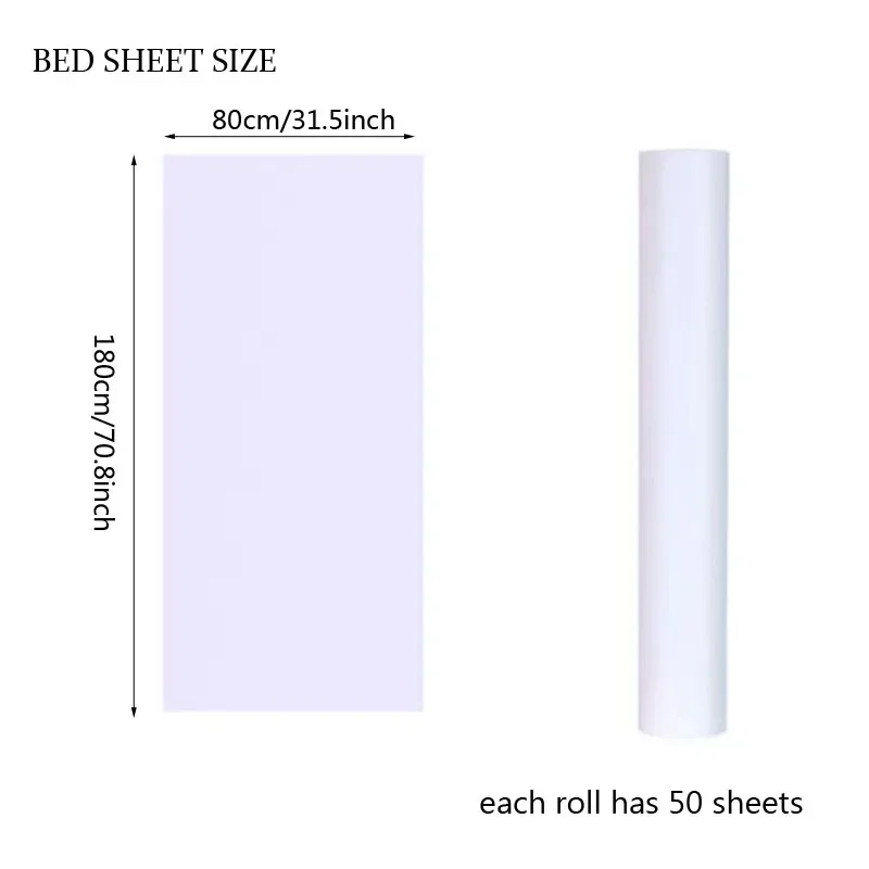 Disposable Massage Table Sheets - 50 Sheets Per Roll - Nonwoven Disposable Bed Sheets For Massage, Tattoo, SPA, Hotels