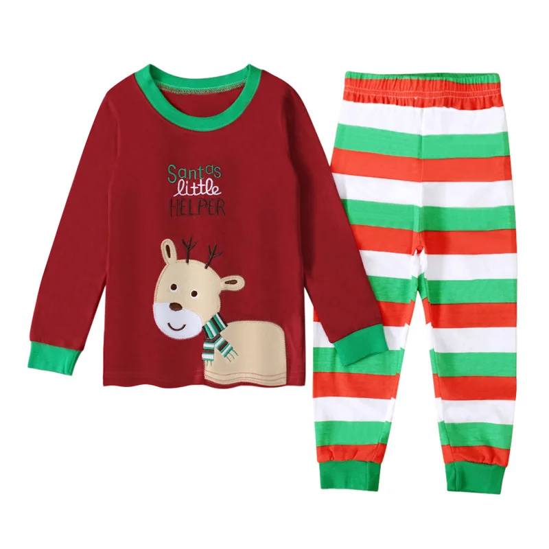 

2-7Y Christmas Kid Girl Clothes Set Cartoon Red Pullover Tops+Pant 2Pcs Suit Autumn Toddler Tracksuit Santas Costume Baby A691