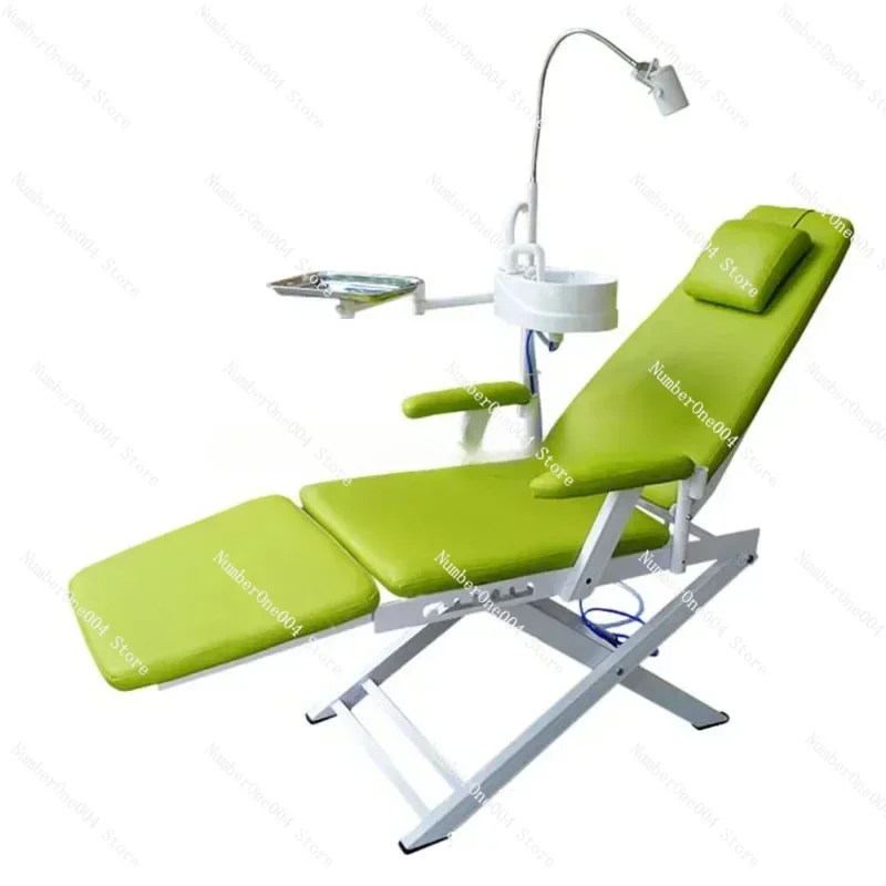Dental Folding Chair with , LED Oral Lighting, Flushing Activity Light, Portable Unit