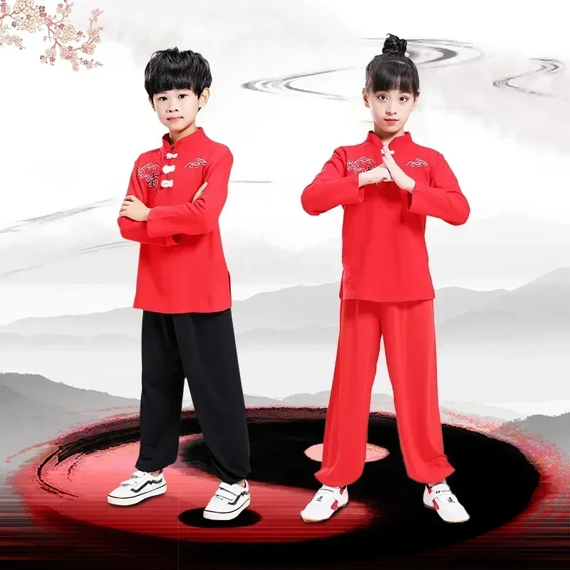 

Children Wushu Costume New Youth Short/Long Sleeve Clothes Tai Chi Students Kung Fu Performance Clothing