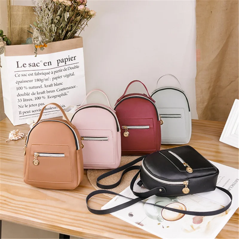 Brand Designer Fashion Women Backpack Mini Soft Touch Multi-Function Small Backpack Female Ladies Shoulder Bag Girl Purse Black