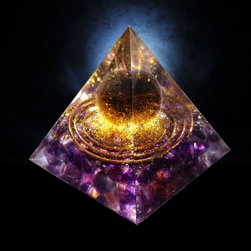 Natural Stone Crystal Orgonite Pyramid Reiki Chakra Healing Gemstone Tower Meditation Protection Office Decor Gifts