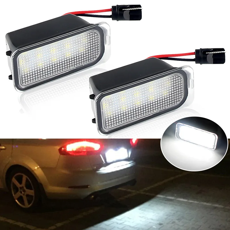 2Pcs LED License Number Plate Light Lamps for Ford KUGA S MAX MONDEO MK4 MK5 MK2 FIESTA 2008-2019 FOCUS 12V