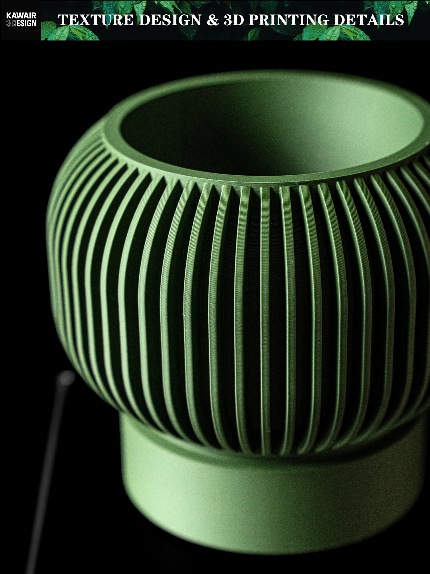 أصيص نباتات عصري بسيط مطبوع ثلاثي الأبعاد - أصيص زهور قابل للتحلل الحيوي لديكور المنزل، هدية مستدامة صديقة للبيئة (Yuso) #2