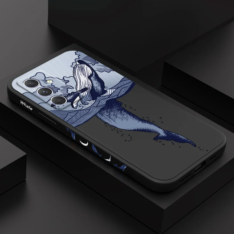 Whale Jumping Case For Samsung Galaxy A54 A34 A24 A16 A06 A14 A15 A25 A35 A55 A04 A73 A53 A33 A23 A13 A72 A52 A32 A22 A12 4G 5G