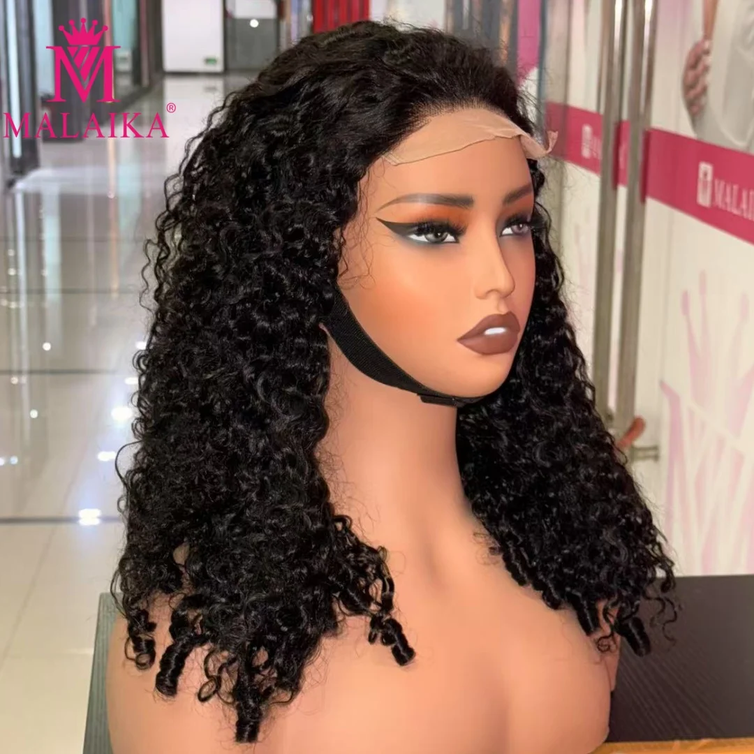 

Malaika Glueless 5x5 Transparent Lace Wig 300% Density Burmese Human Hair Wig Spiral Curly Pixie Curly Wig For Black Women