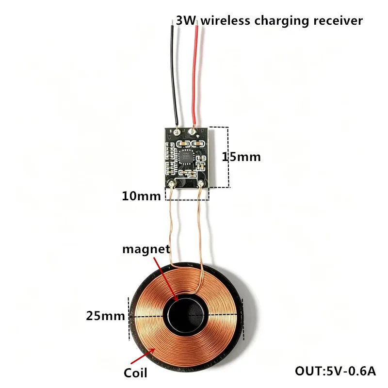 3W Micro Wireless Charger Module Transmitter and Receiver Circuit Board Coil  5V Magnetic Wireless Charging Suit for Desktop DIY