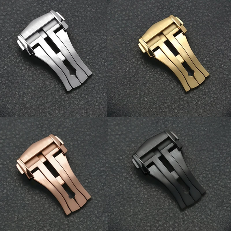 14/16/18/20/22mm Edelstahl-Schnalle für Omega Uhrenarmband Verschluss Leder Metall Faltschließe Zubehör