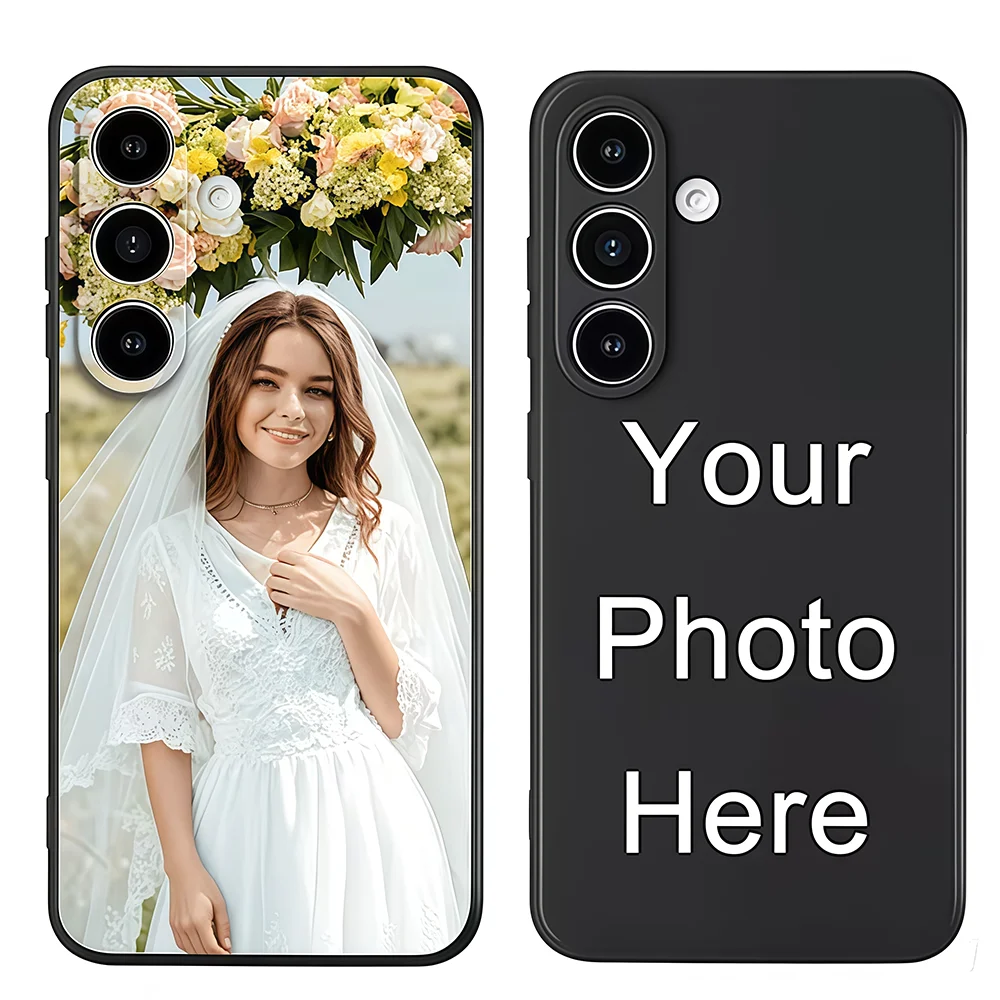 Capa de Telefone Personalizada com Foto para Samsung Galaxy S26 S25 S24 S23 S22 S21 S20 Plus FE Ultra A52 A53 A54 A55 A56, Capa Traseira Macia