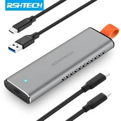 RSHTECH-carcasa SSD M.2 NVMe SATA, carcasa de aluminio, 10gbps, USB 3,1/3,2 Gen2, NVMe externo SSD Caddy para NVMe PCIe y SATA m-key