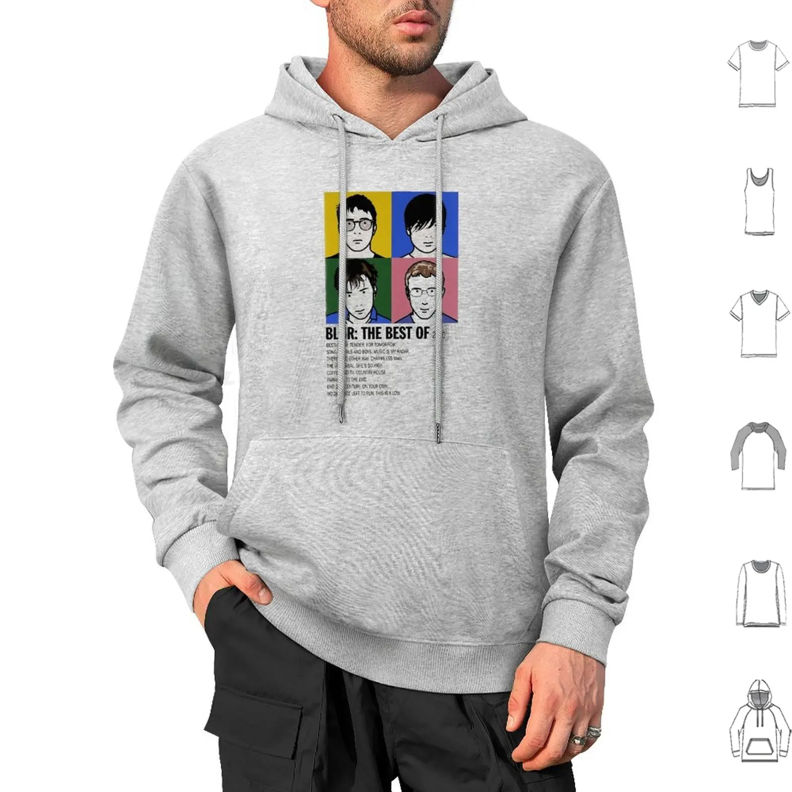 Ldkdu + Blur + 90' Second sudaderas con capucha de manga larga flor rosa estética Blur Band Pulpe Blur Band Britpop Blur Band Musique