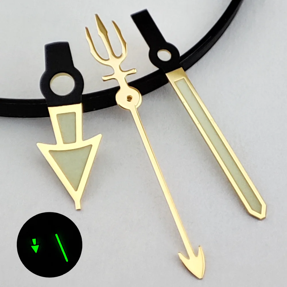 NH35 hands Sea King Trident hands Green luminous hands suitable for NH35 NH36 NH38 movement watch parts replacement accessories