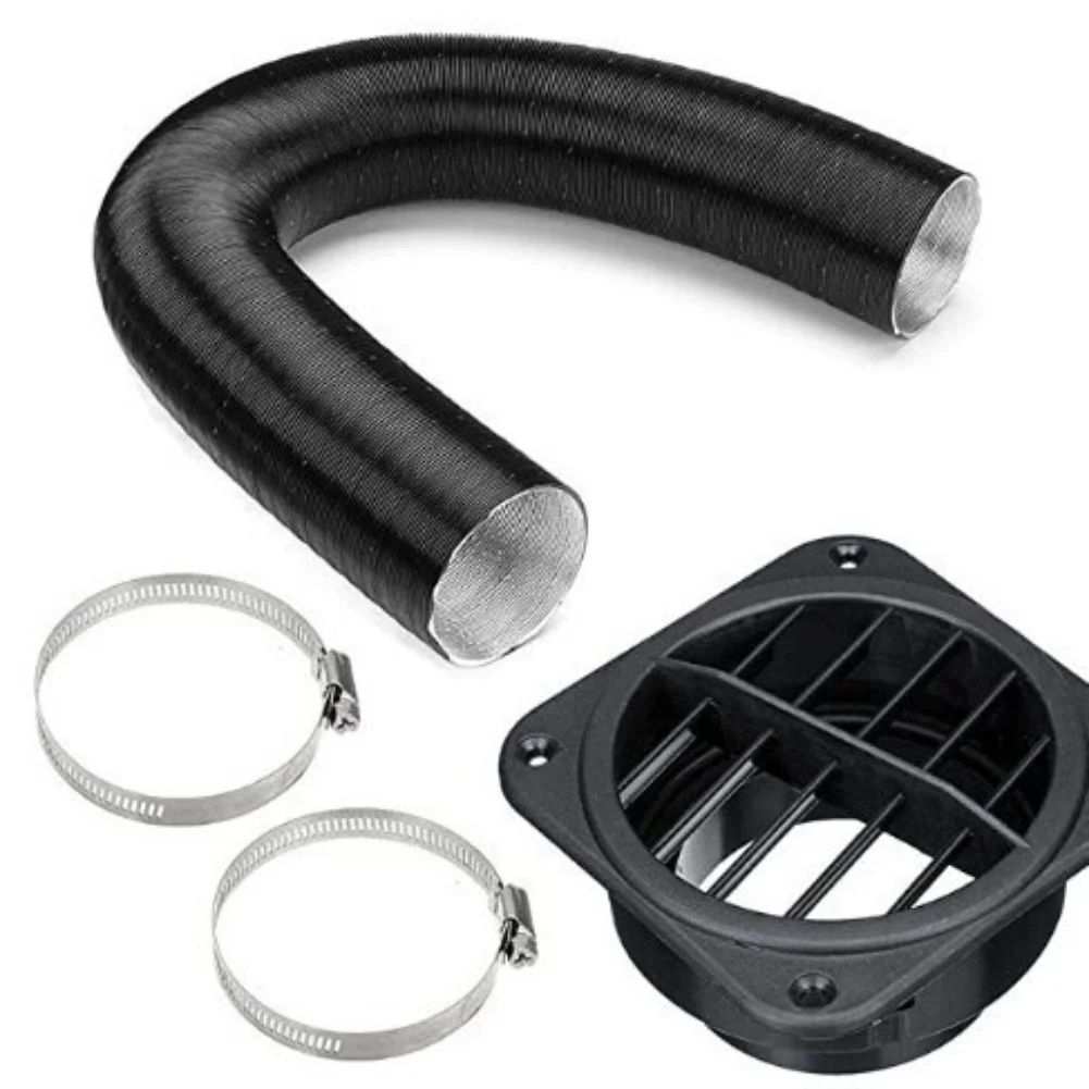 Diesel Heater Ducting Pipe 60mm Diameter 100cm Length with Air Vent Outlet and Clamps for 2000W 6000W Heating Systems