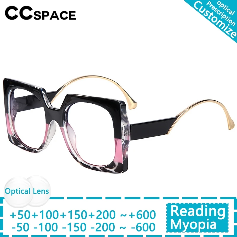 Luxury Prescription Glasses Brand Square Reading Glasses Women Retro Resin Optical Presbyopic Eyeglasses Custom Diopter +50~+600
