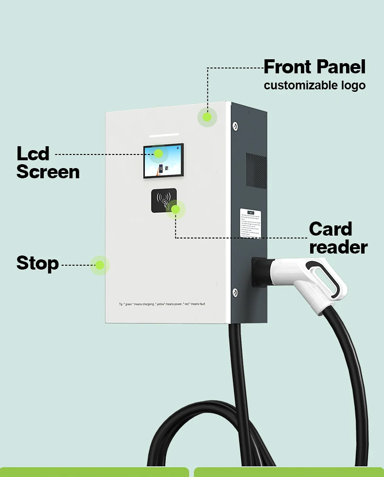 380V AC input 20kw dc charging station 30 kw wallbox CCS GBT socket standard for electric cars charge