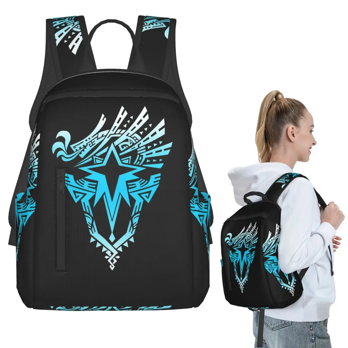 Monster Hunter World Iceborne Logo Backpack Student BookBag Kids School Bag Computer Shoulder Bags Men Women