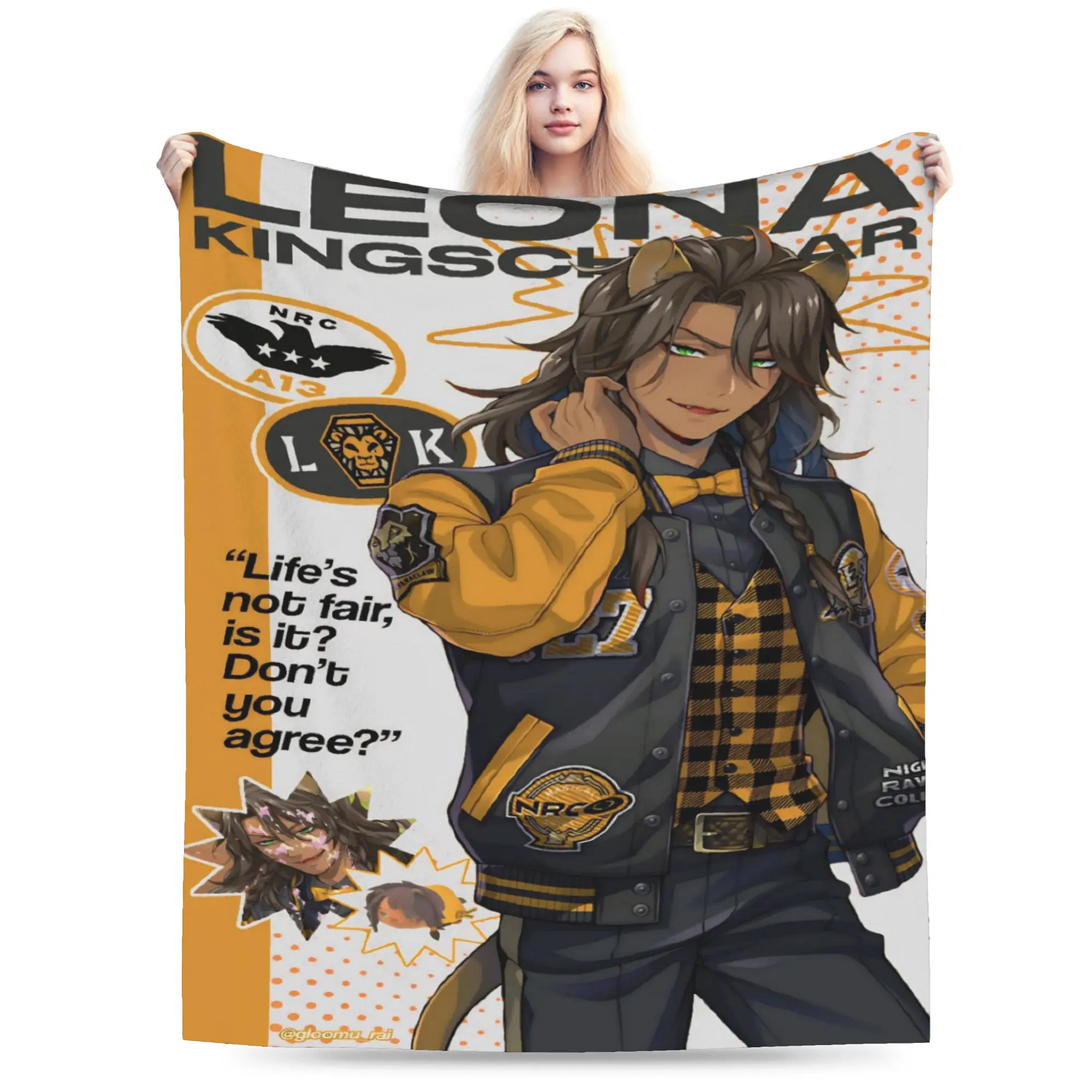 Twisted Wonderland Leona Kingscholar  Accessories Blankets Super Soft Fleece  Throw Blankets Comfortable Rug Piece