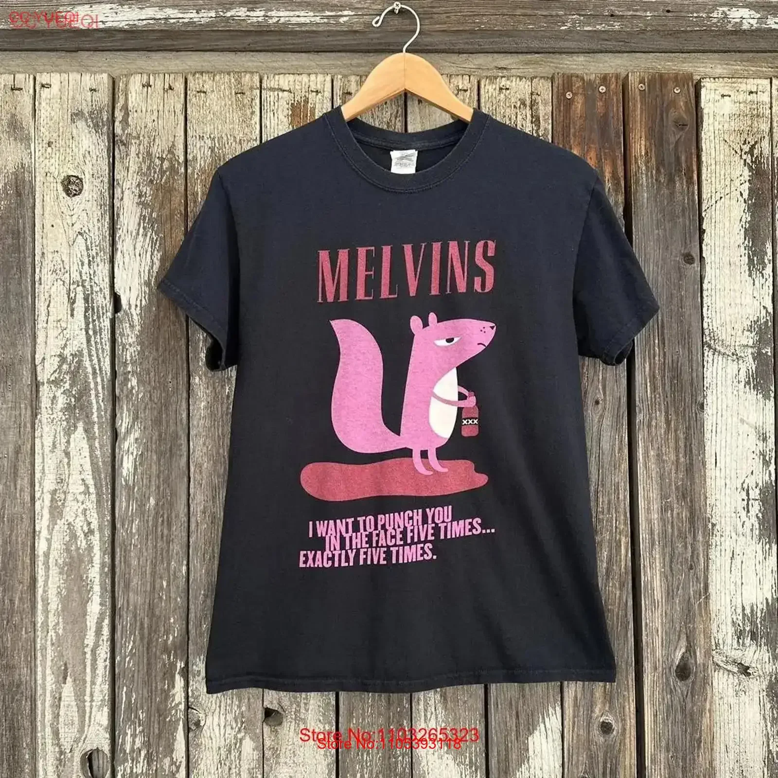The Melvins Band Black Reprint T Shirt For KH5690 vintage Washed designer clothes Stretched Unisex Slightly fashion Comfortable