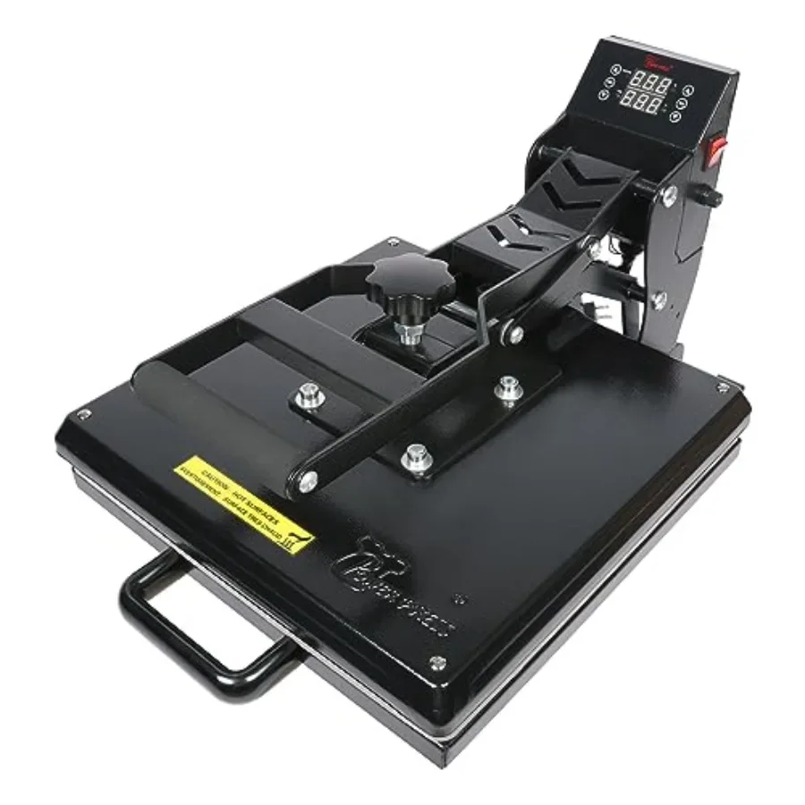 Industrial-Quality Digital Sublimation Heat Press Machine for T Shirt, 15x15 Inch, Black