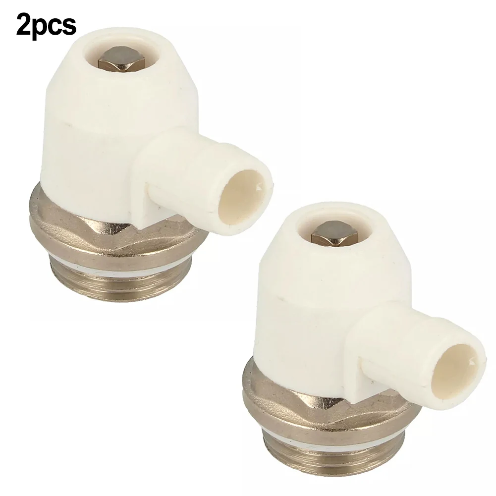 

2pc 1/2" Radiator Vent Valve Radiator Vent Plug With Swivel Nose Rotatable Drain Outlet Nickel Plated Ventilation Valve