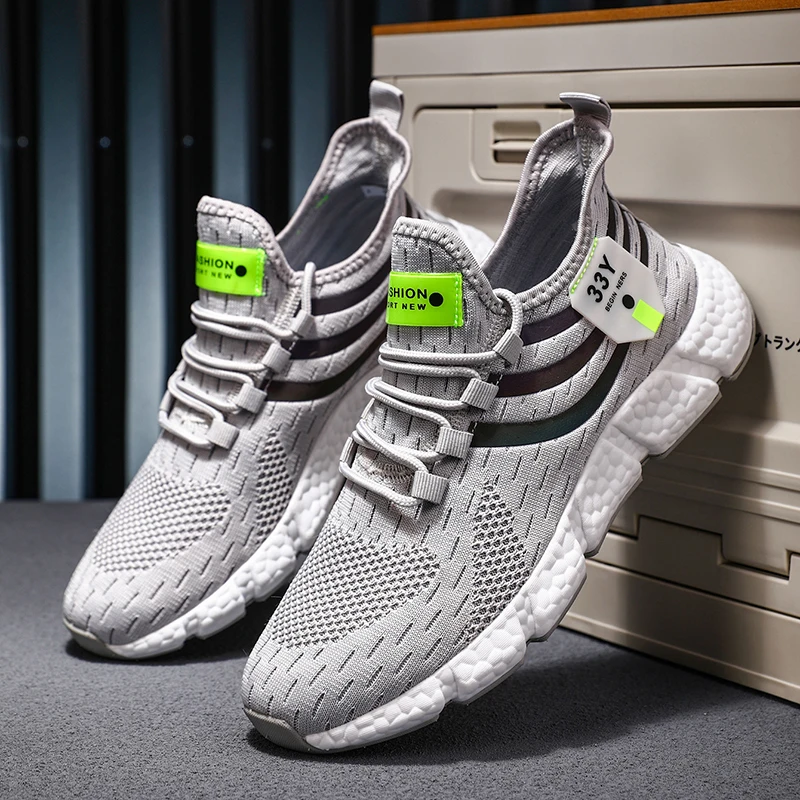 Men Women Running Shoes Lightweight Casual Sneakers Breathable Knit Athletic Shoes Rebound Trail Jogging Shoes Walking Shoes