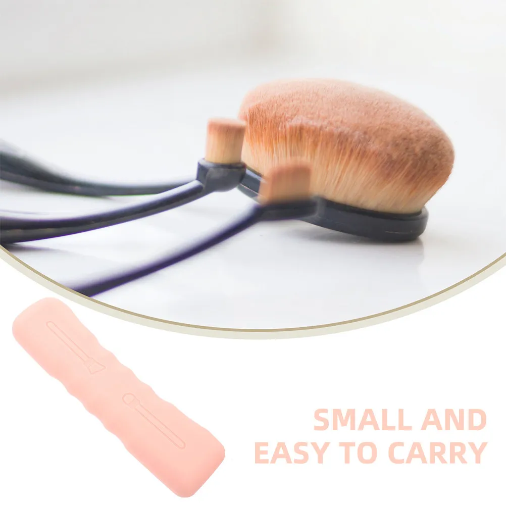 

2Pcs Silicone Makeup Brush Case Compact Beauty Organizer Multifunctional Brush Holder for Travel and Daily Use Storage Pouch
