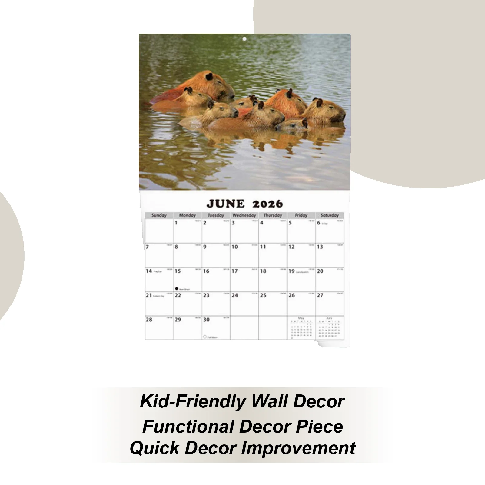 

12-месячный настенный календарь с английскими животными и иллюстрациями, настенный календарь на месяц для студентов, детей, подростков, взрослых, учителей, столовой