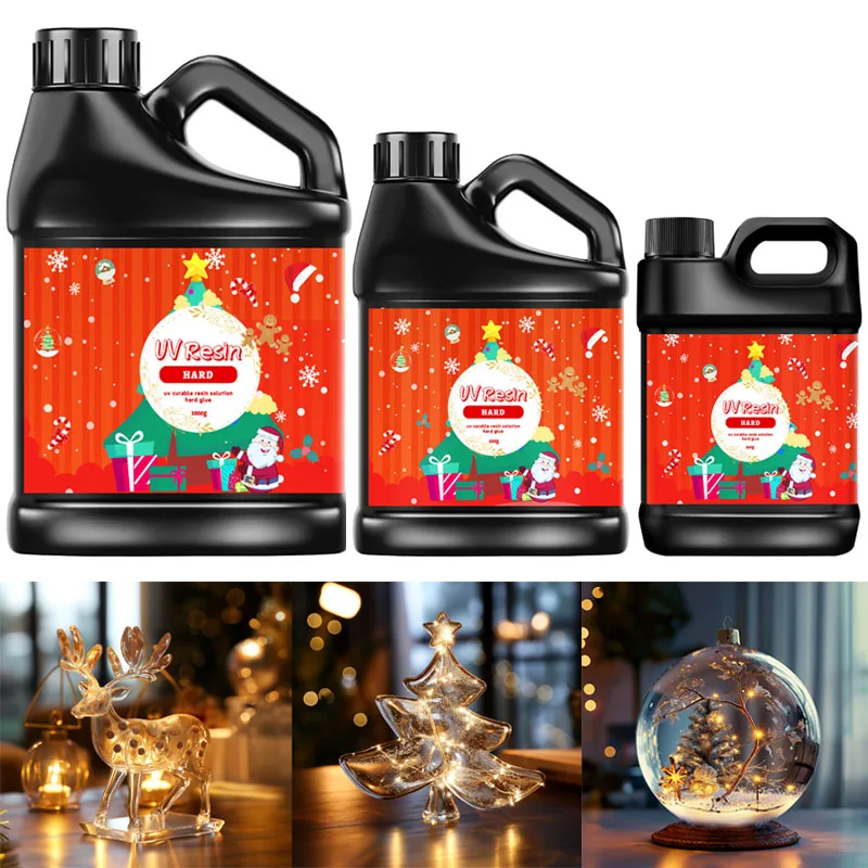 UV Resin Glue Christmas Resin Jewelry Making Supplies Transparent Epoxy Resin UV Glue Ultraviolet Curing Quick Drying Adhesive