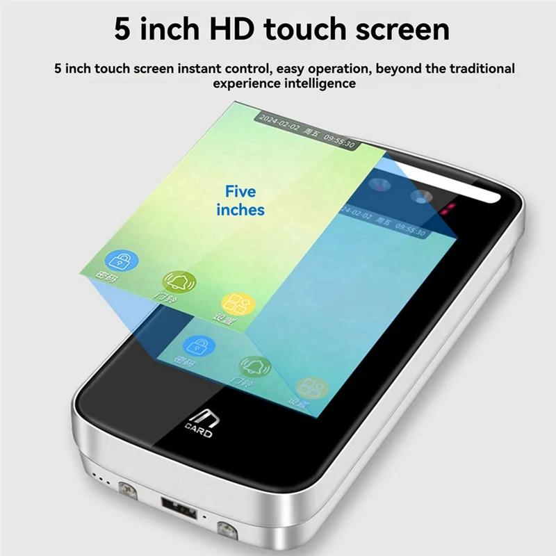 Elegante-Tuya Smart Life Wifi Riconoscimento facciale dinamico Controllo accessi Sistema di presenza di tempo TCP/IP Lettore facciale Impermeabile