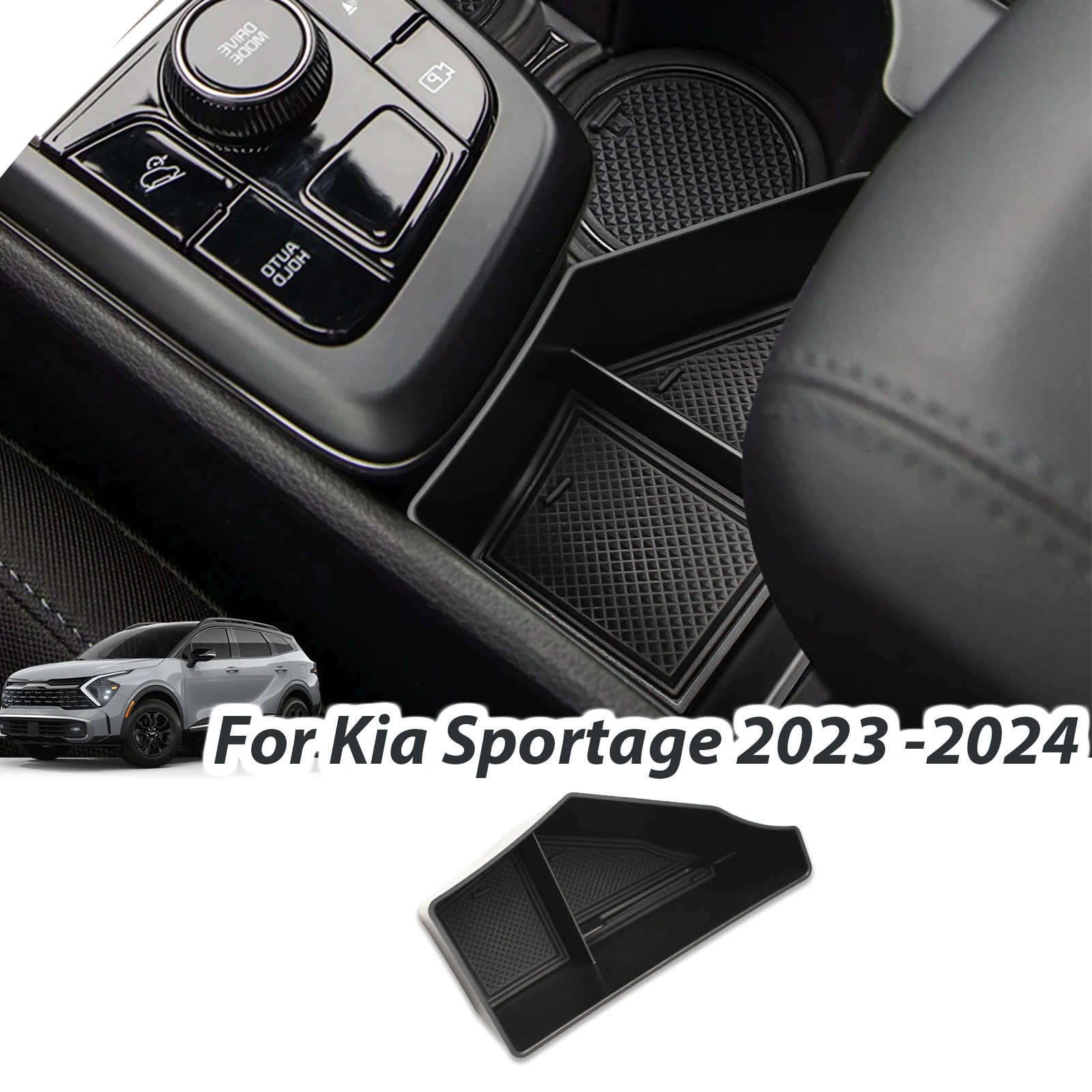 

For Kia Sportage 5th 2023 2024 Center Console Organizer Tray Storage Armrest Box Insert ABS Secondary Car Storage Accessories