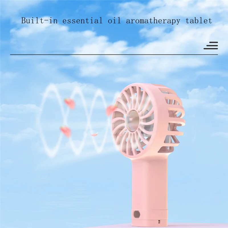 휴대용 미니 선풍기 멋진 아로마 테라피 소형 선풍기, 내장 아로마 테라피, USB 충전, 조용한 소형 선풍기, 풍력 소형 선풍기 A