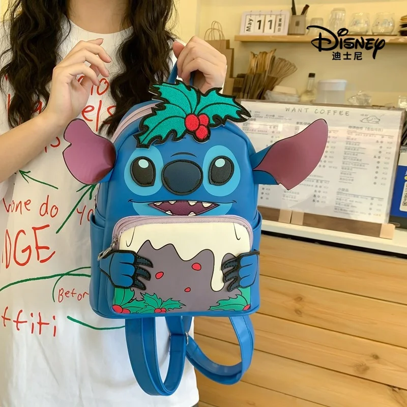 

New Genuine Disney Stitch Anime Peripherals Cute Fashionable Casual Backpack Holiday Gift In Stock