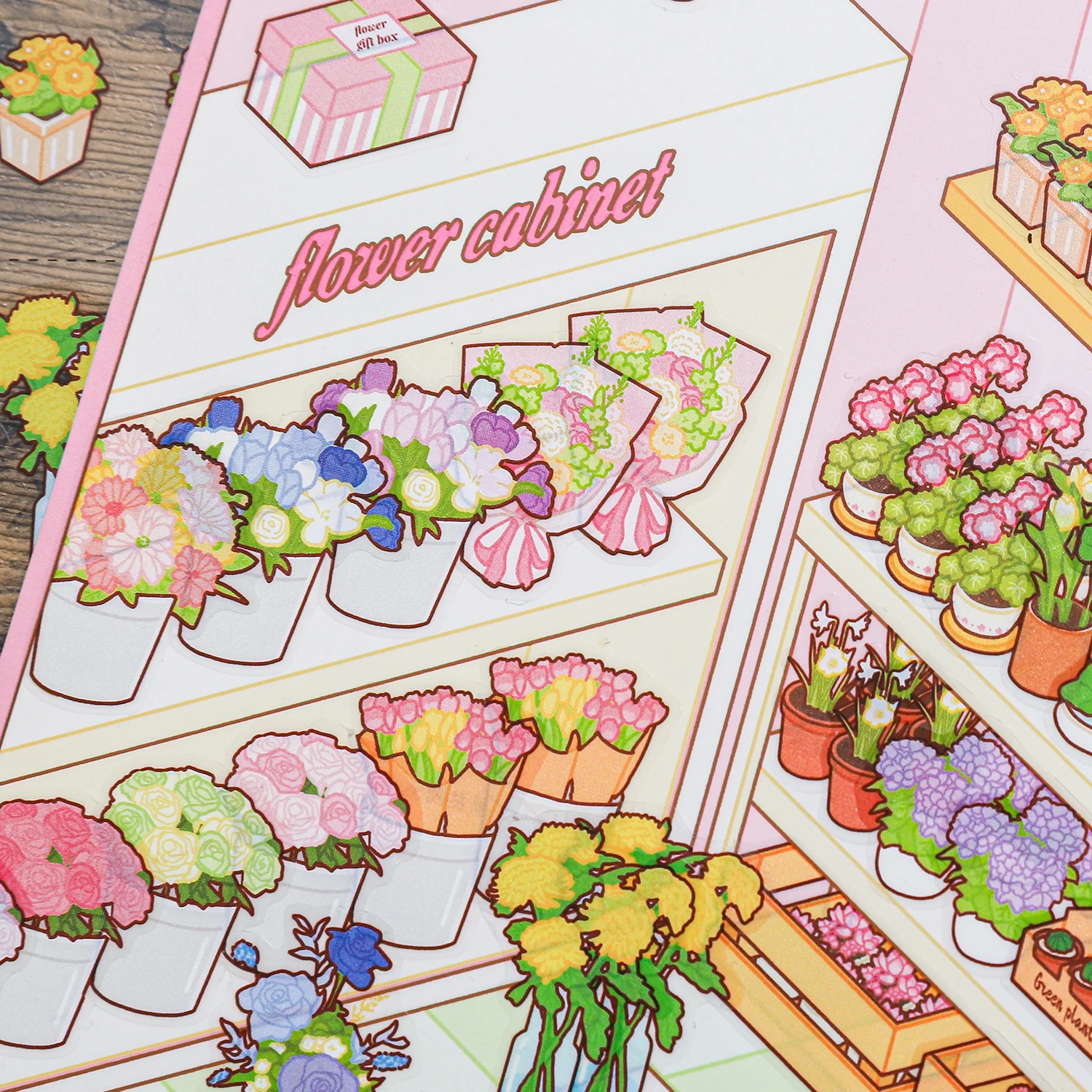 Kawaii 3D Cartoon Miniature Scene Fun Simulation Store Management Style Stickers DIY Scrapbook Materials Scene Stickers