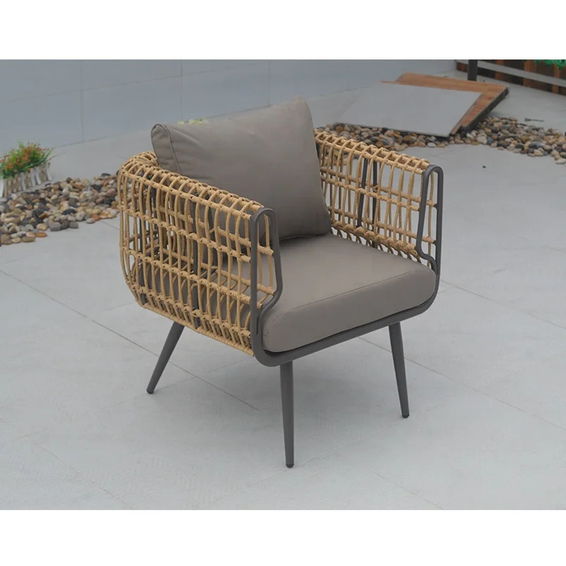 Aluminum Chair Outdoor Garden Furniture Set Rope Furniture Set Luxury Outdoor Sofa Modern Patio Outdoor Rattan