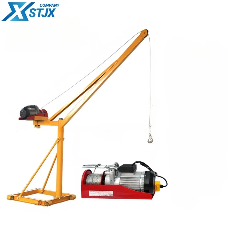 Fast crane household roof small hoist frame electric 220V building decoration loading lifting crane