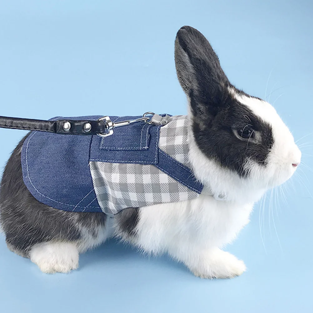 

1Set Small Pet Harness Bunny Leash and Harness Set Lightweight Adjustable Comfortable Rabbit Walking Traction Rope Pets Outdoor
