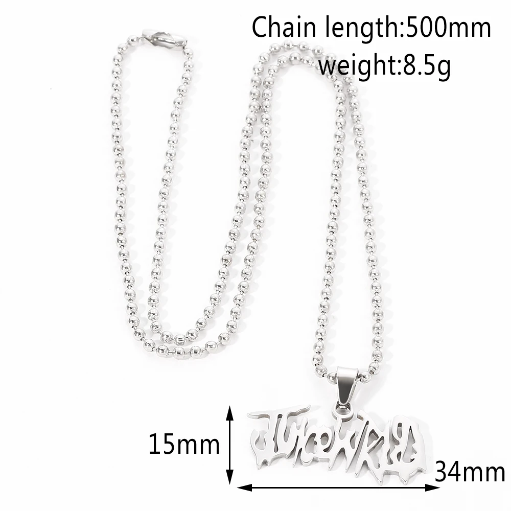 JUICE Wrld Pendant Necklace Singer Rapper Letter Name Chain Necklace Fans Memorial Jewelry Gift femme Mujer