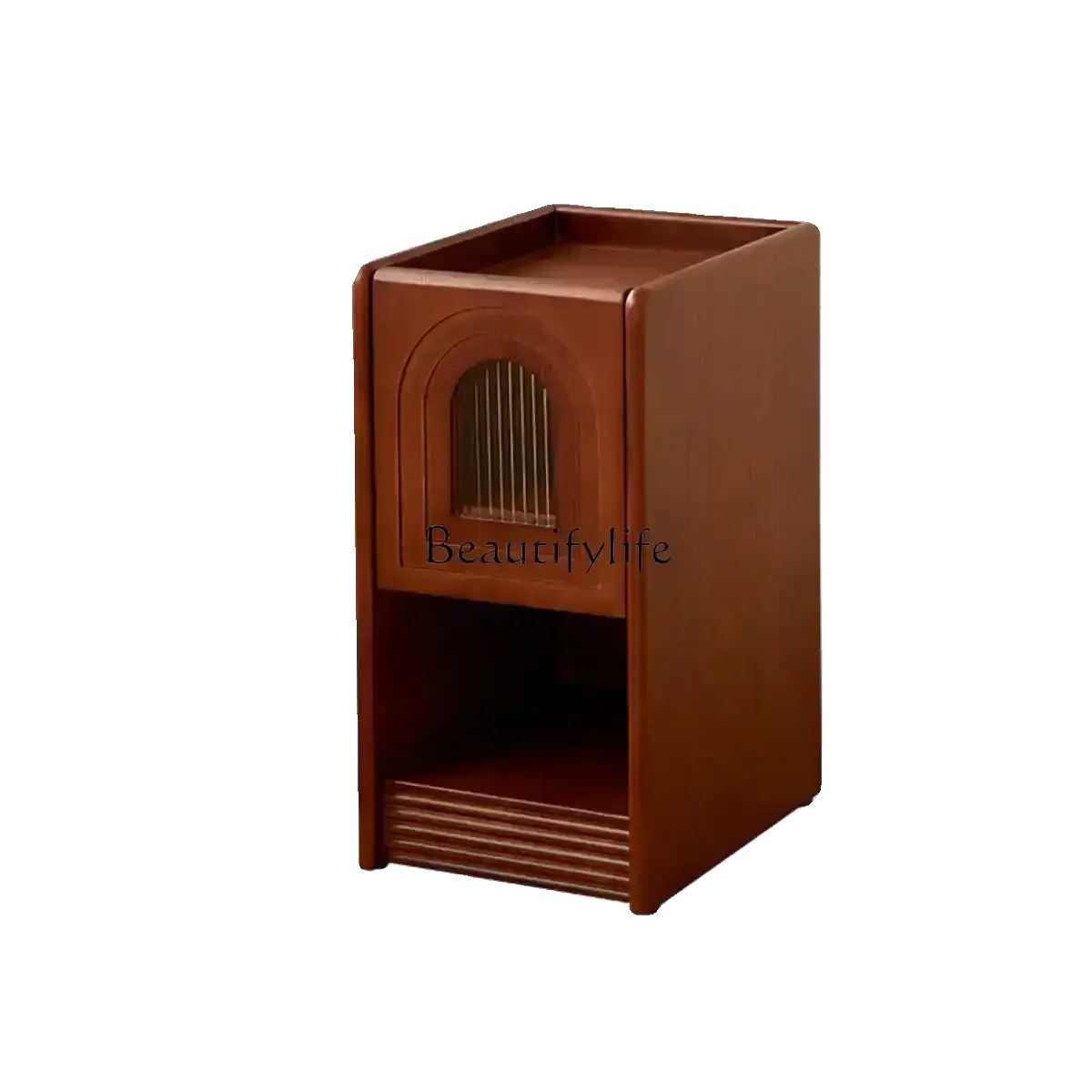 French retro pure solid wood bedside table narrow edge modern simple small medieval