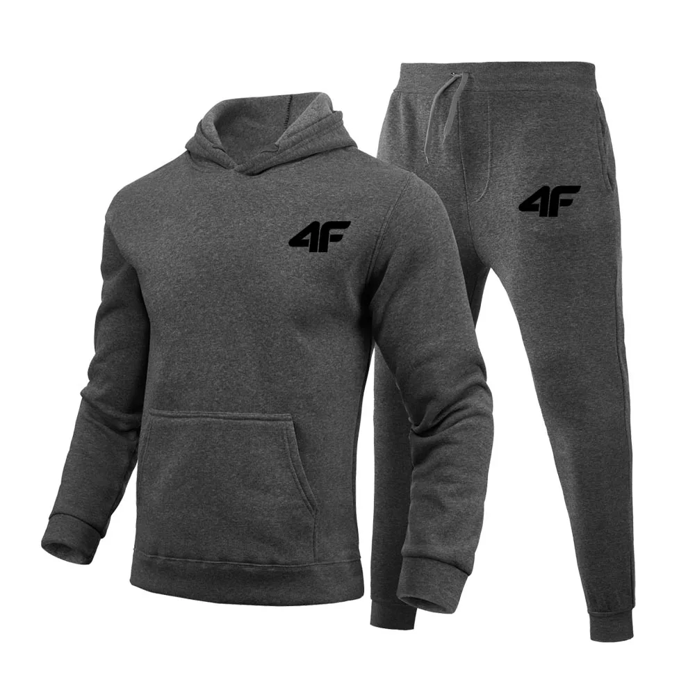 Autumn Winter New Men\'s Tracksuit Set Sweatshirt + Sweatpants Sportswear Hoodies Casual Mens Clothing Hoodies Suit